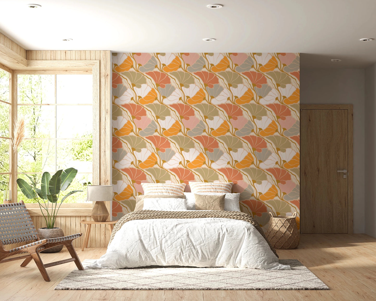 Art Nouveau Botanica Fan Flow - Cosy Blooms Wallpaper⁠
