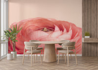 Red rose wall mural with artistic design
