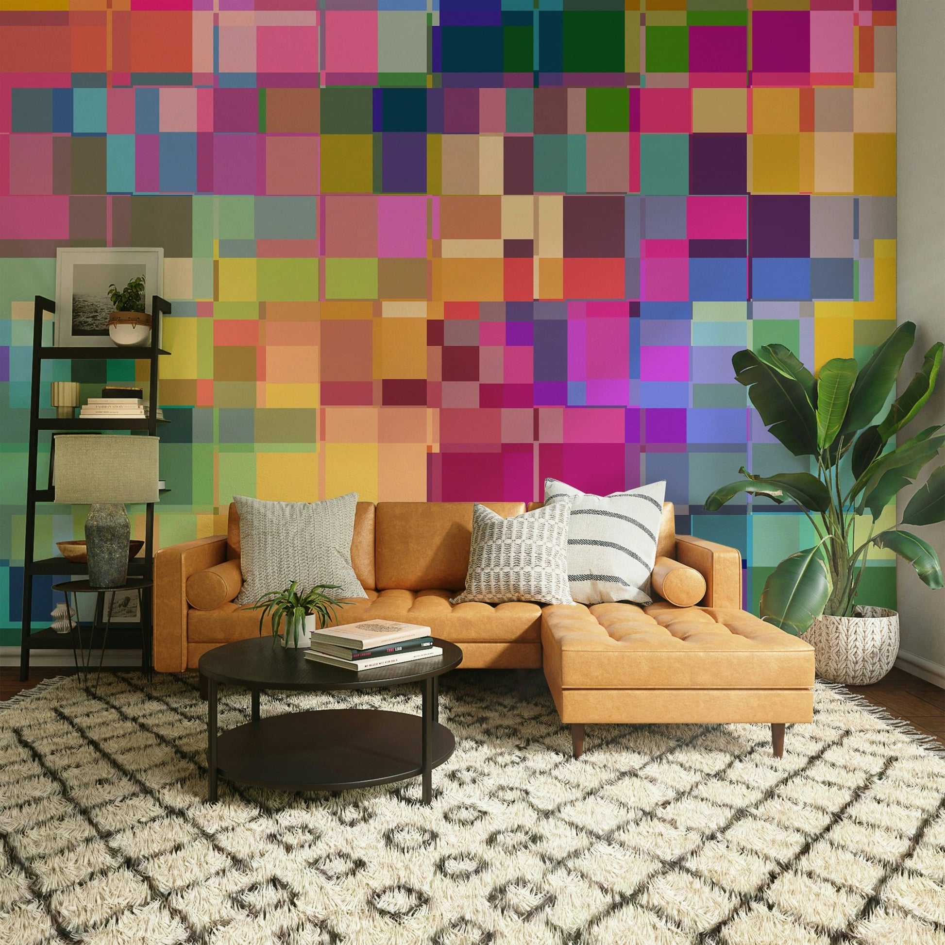 Wallpaper for walls with fragmented artistic strokes

