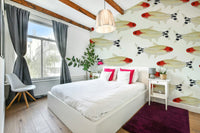 Textured Asperum wall mural with earthy tones and patterns

