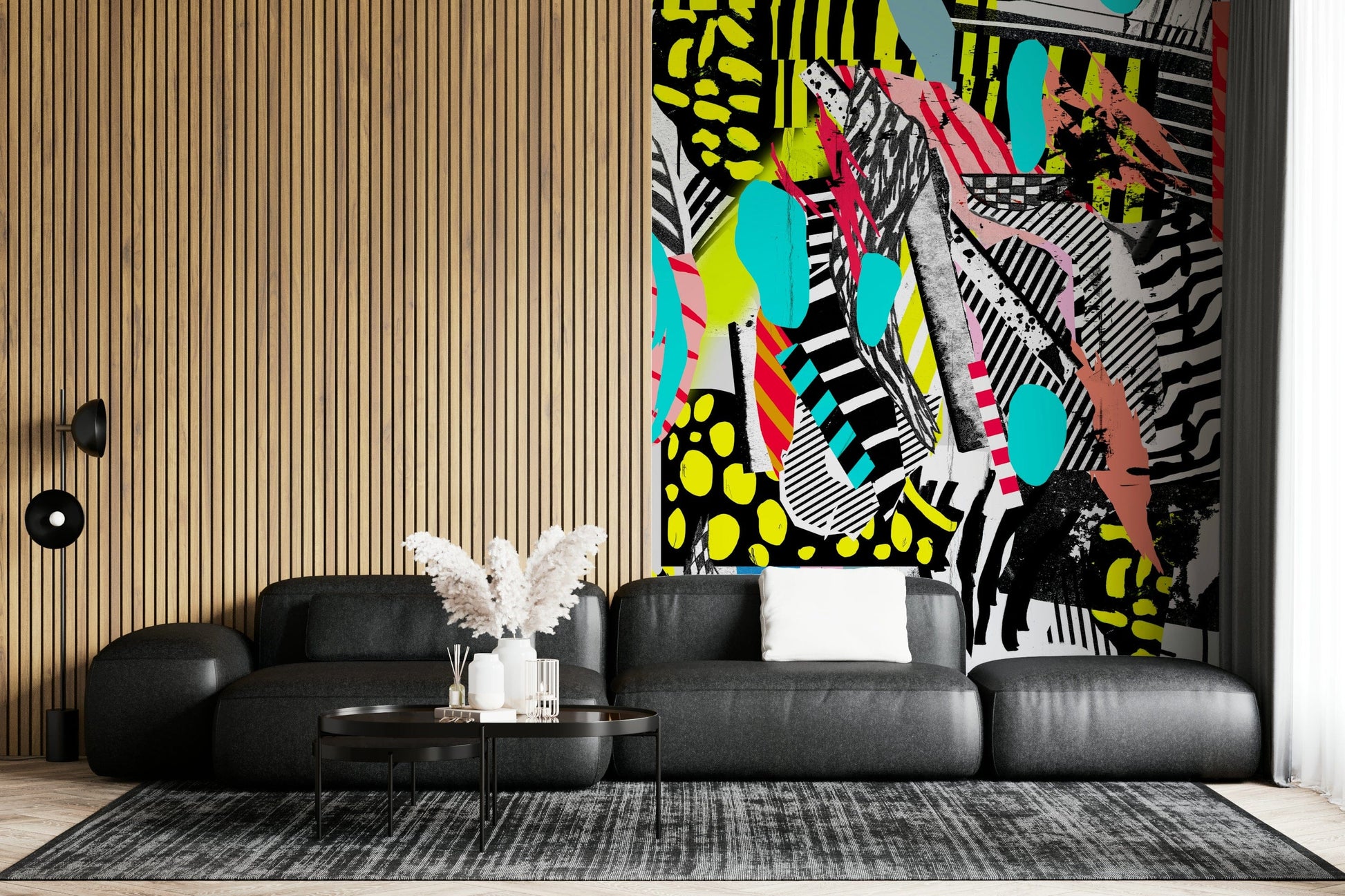 An artistic mindful theme mural for home decor.


