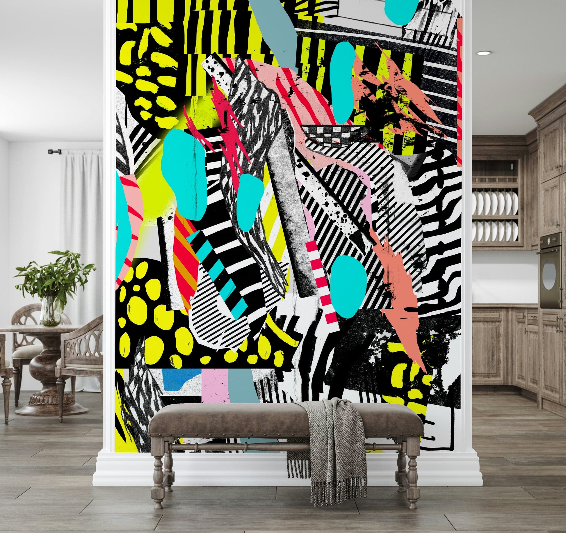 A serene subtle pattern wall mural for your decor.


