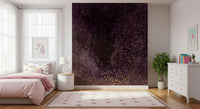 Aubergine Nebula Wall Mural – Beautifully detailed cosmic clouds and starscape wallpaper in luxurious purple tones.