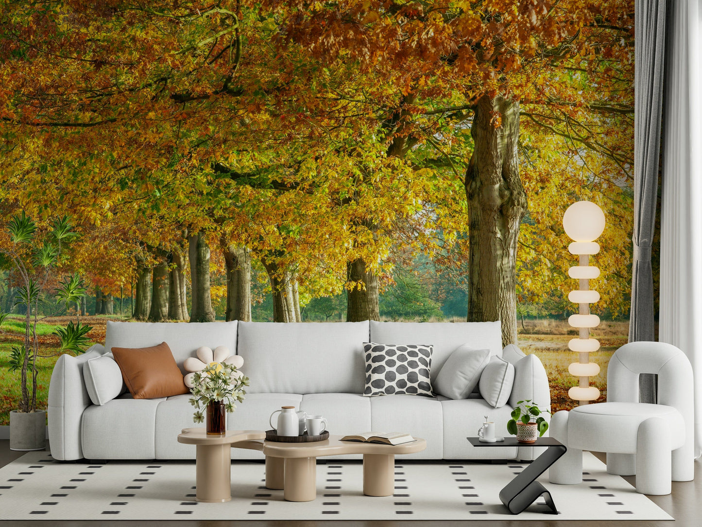 Autumn's Avenues Wall Mural