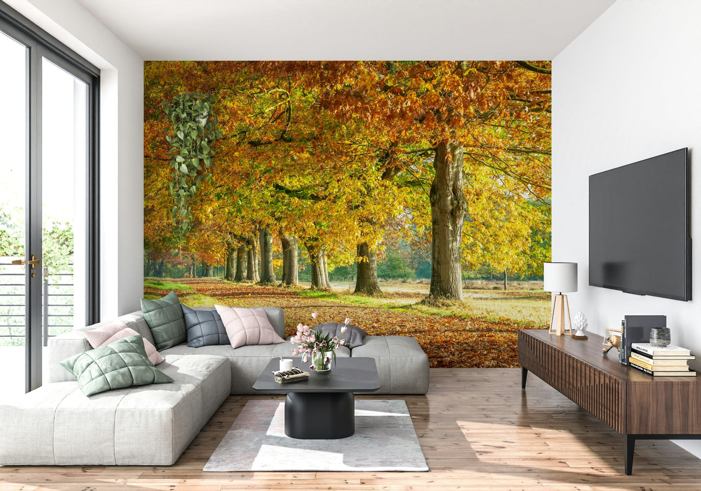 Autumn's Avenues Wall Mural