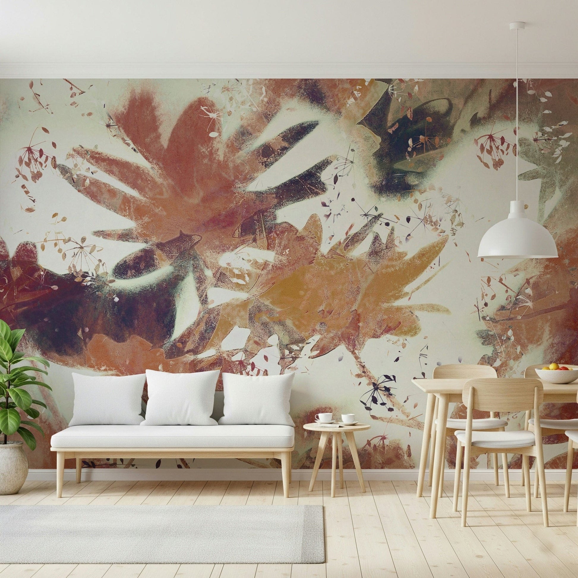 An artistic nature inspired mural for home decor.

