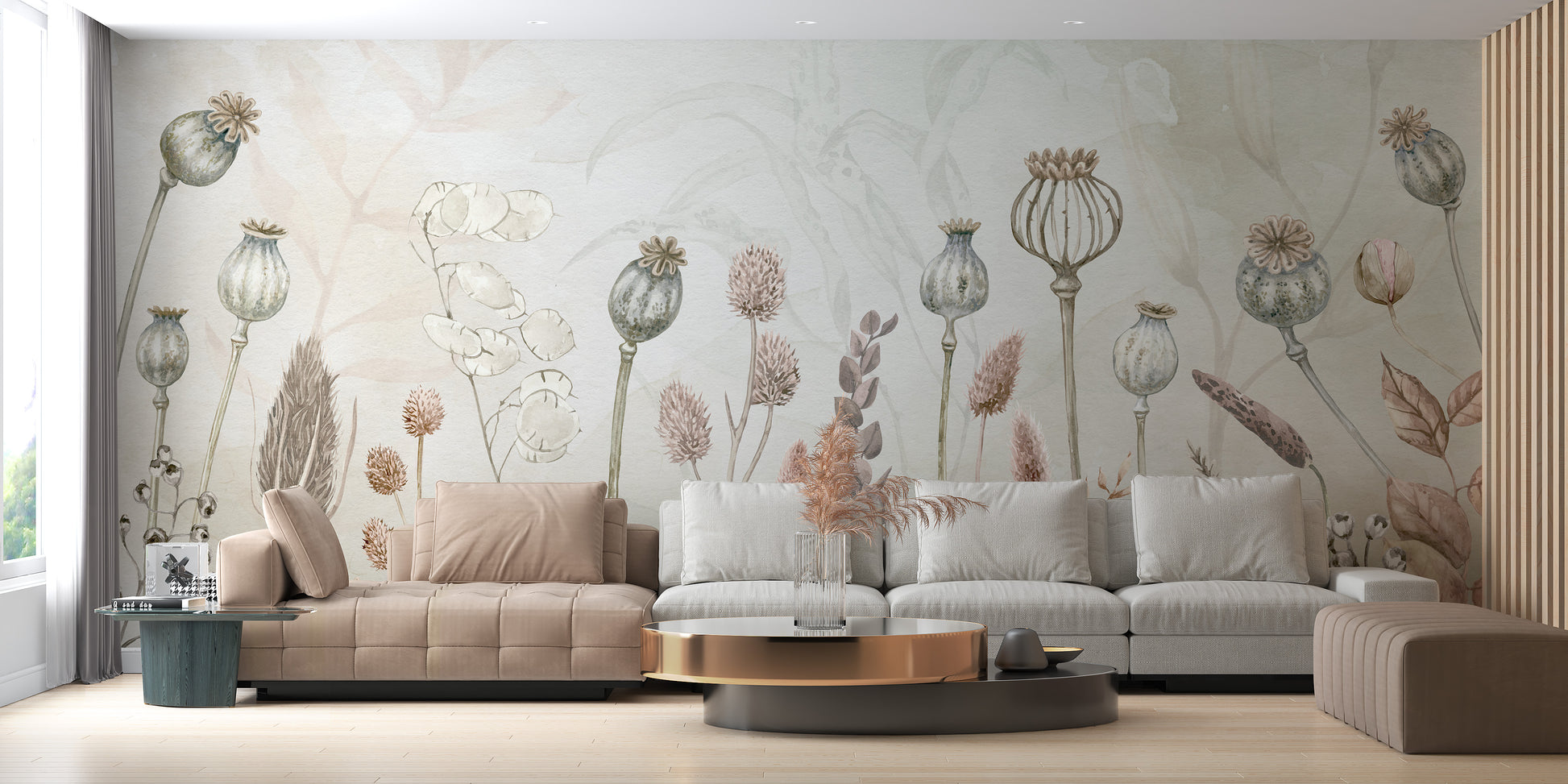 Autumn Flowers Wallpaper Mural For Wall - Giffywalls
