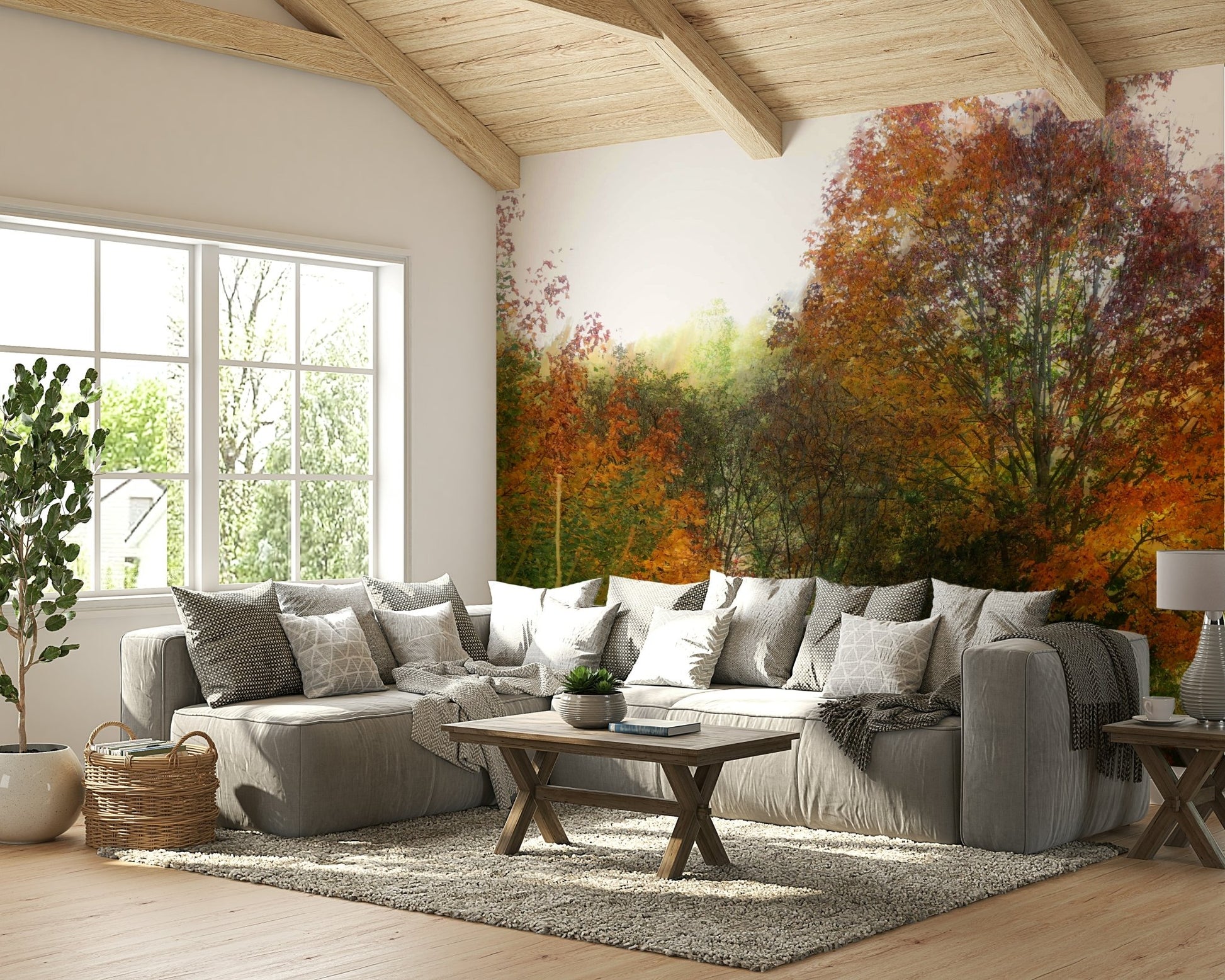 Fall tree photography wall mural
