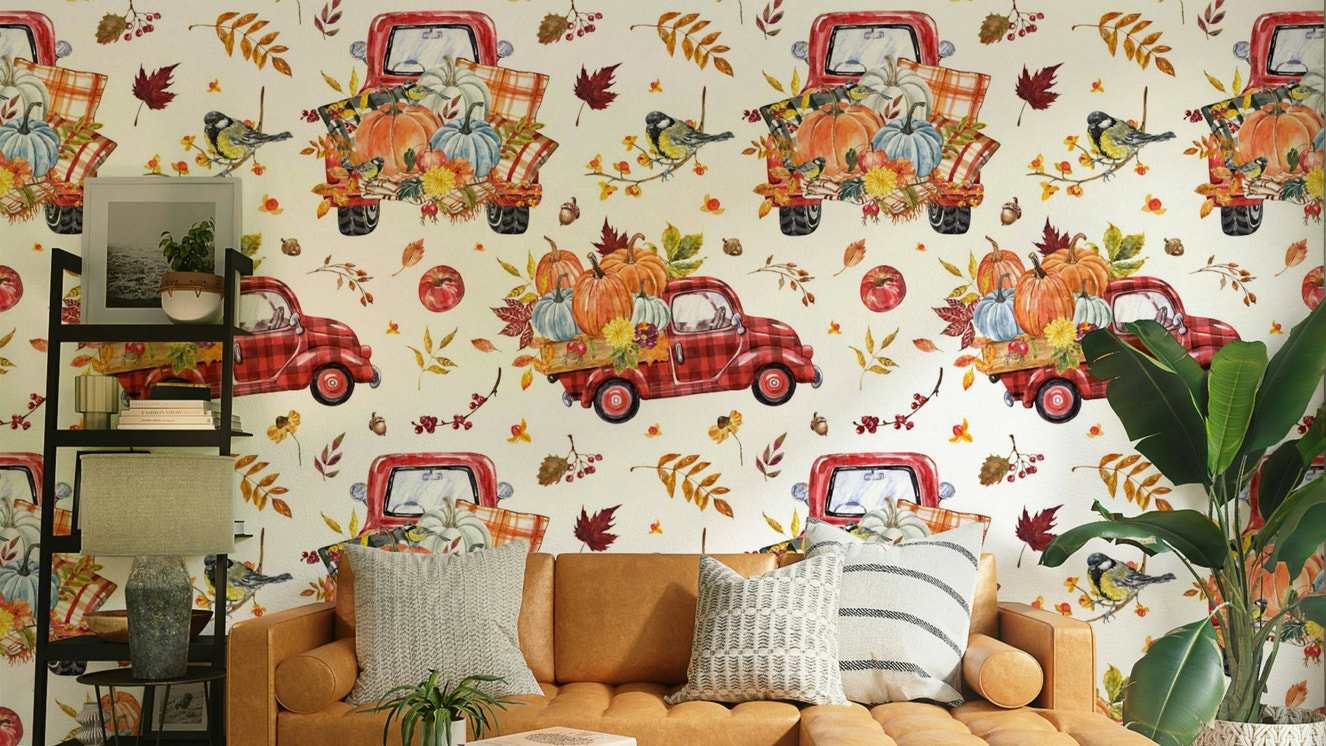 A charming and nostalgic wallpaper pattern.
