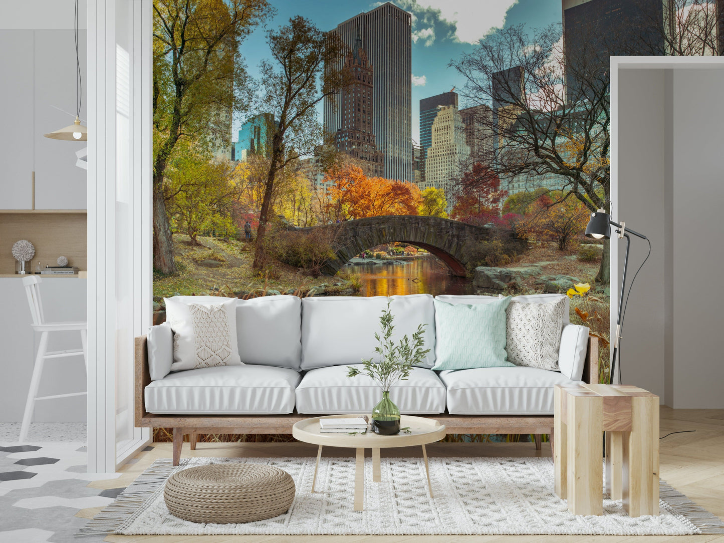 Manhattan's Autumn Embrace Wall Mural
