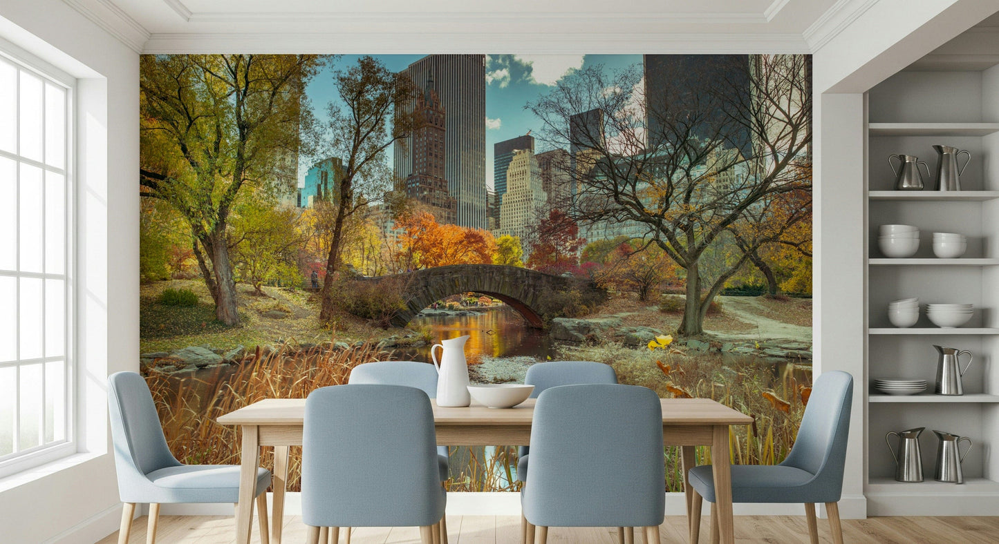 Manhattan's Autumn Embrace Wall Mural