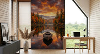 Office lake sunset scenery wall mural Autumn Lake Serenity calm water view