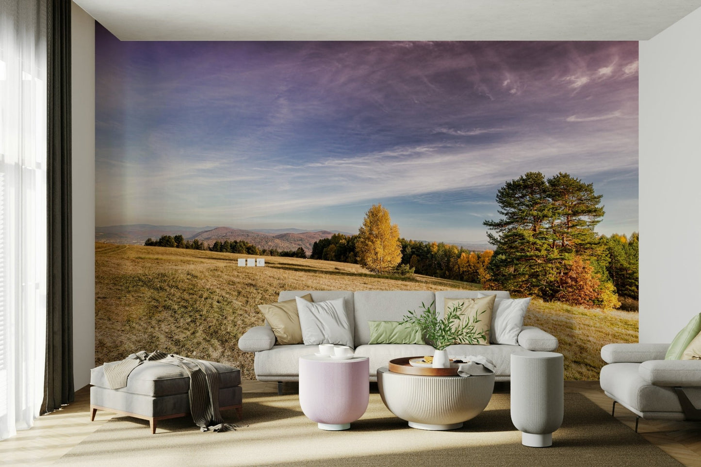 The wallpaper is applied smoothly, creating a seamless image.

