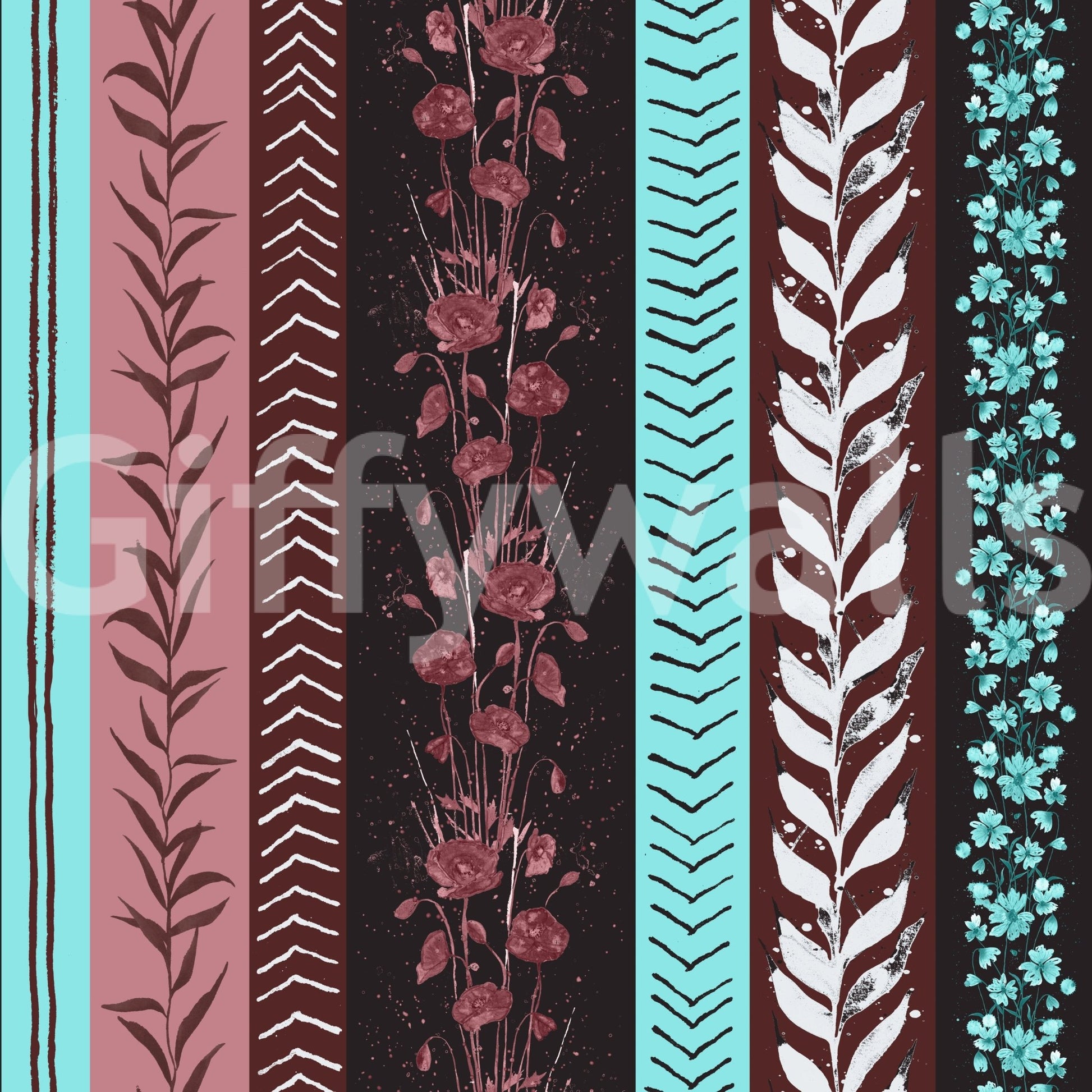 Wallpaper with a bold and colorful design.

