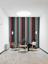 Autumn Stripes mural for a modern bedroom.

