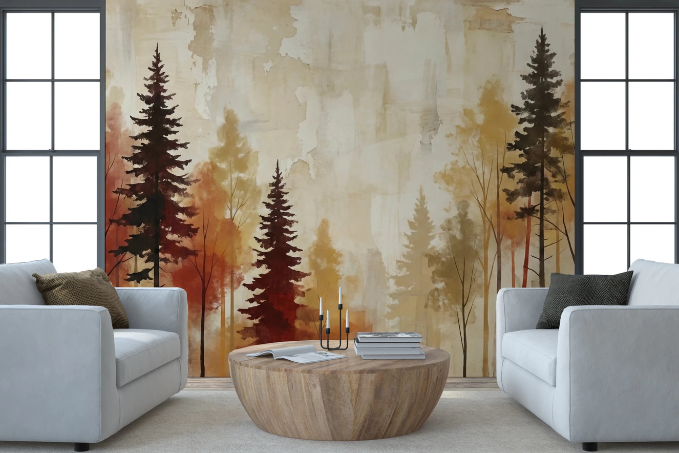 Autumnal Forest Haze Wall Mural