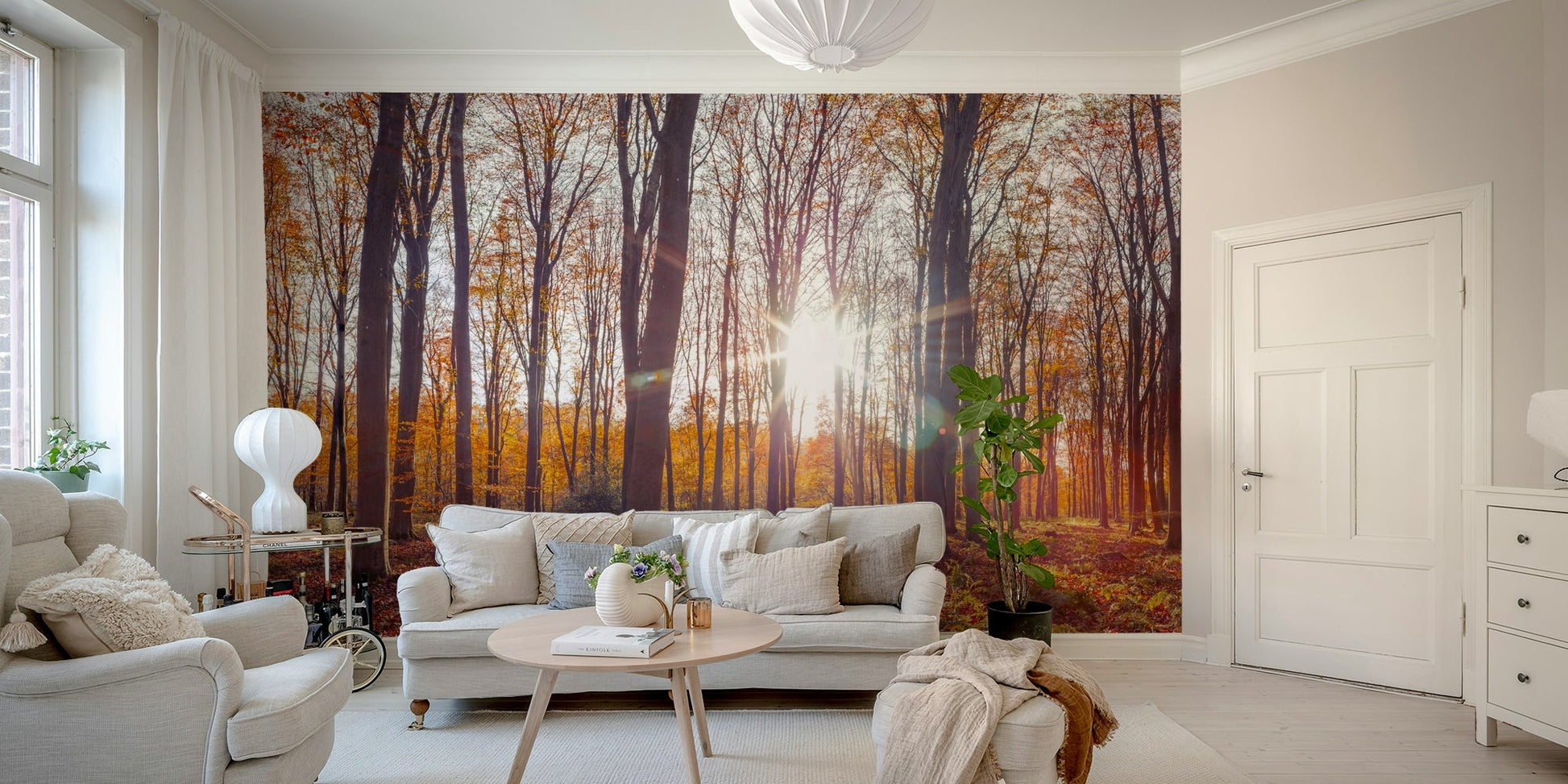 Golden autumn leaves bringing natural beauty indoors

