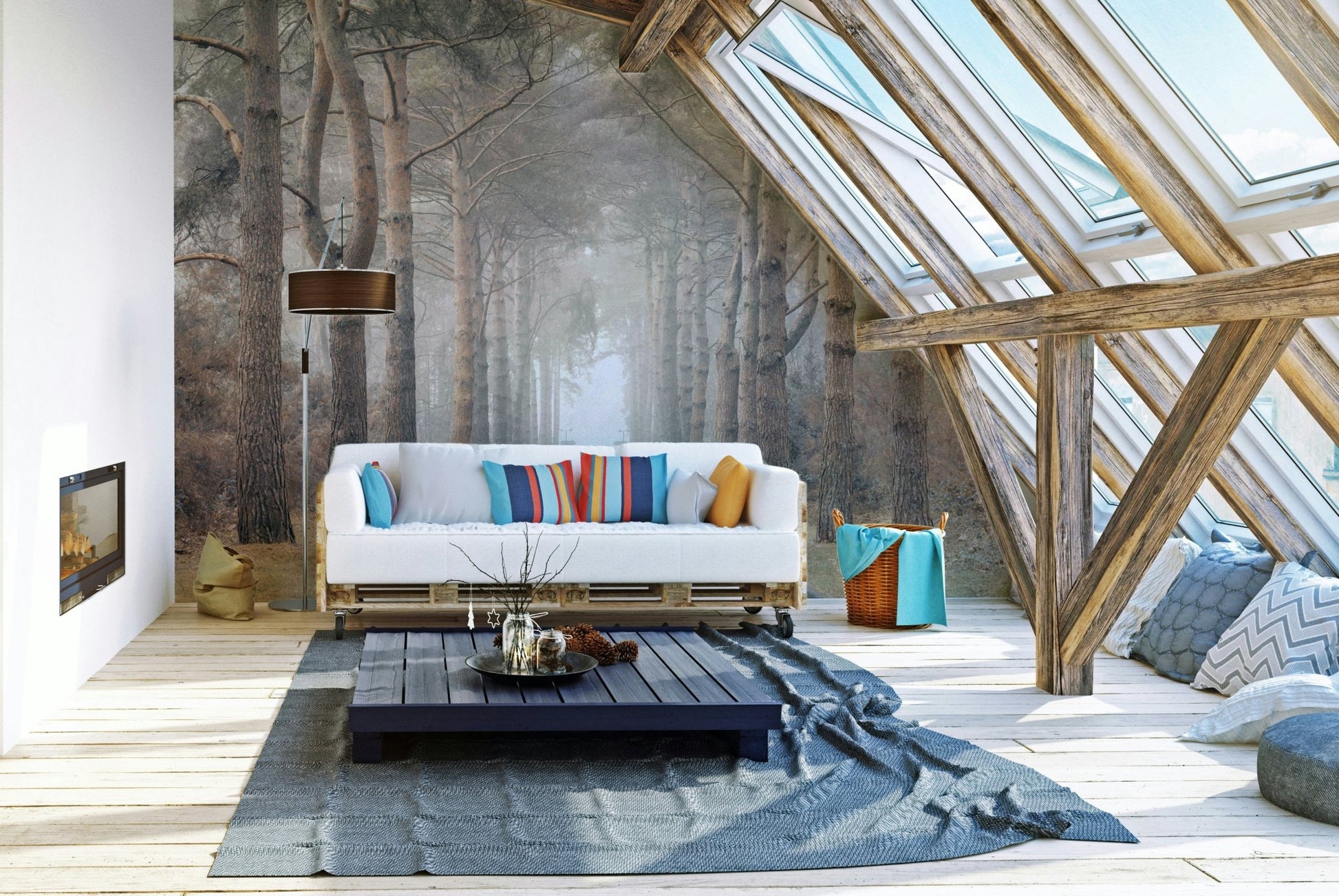 Woodland path wall mural

