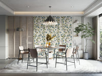 Beautiful Azure Bloom Trail paper accent wall gorgeous home styling choice.