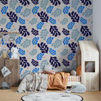 The mural gives a feeling of being in a calm, natural space.

