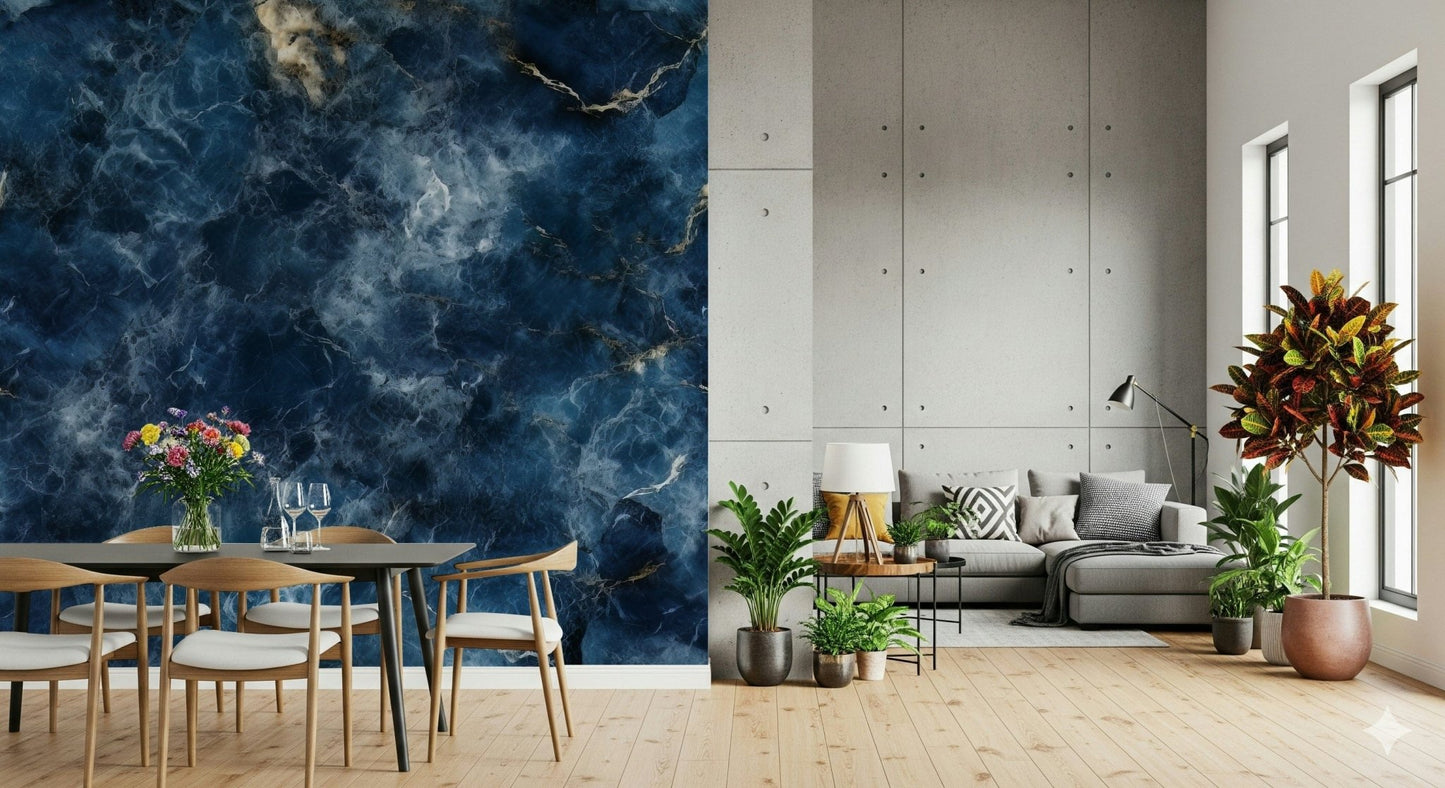 Abstract wallpaper with fluid blue movement inspired by ocean depths.