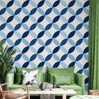 The mural gives a feeling of modern design.

