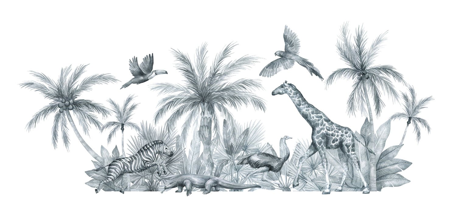 Aquarell Wildtiere Kinder Raum Tapete Wandgemälde