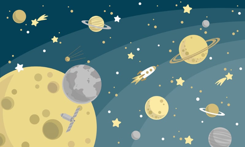 Sfondo del sistema solare delle stelle spaziali