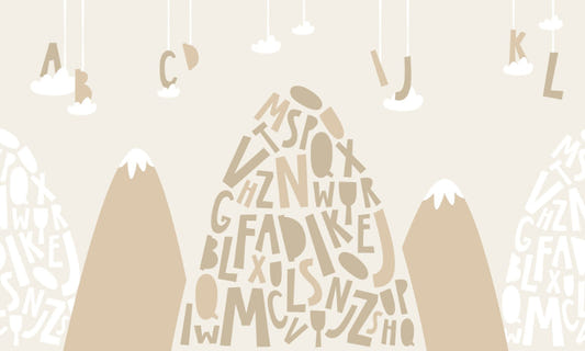 Soft Brown Color Alphabet Mountain Kids Wallpaper