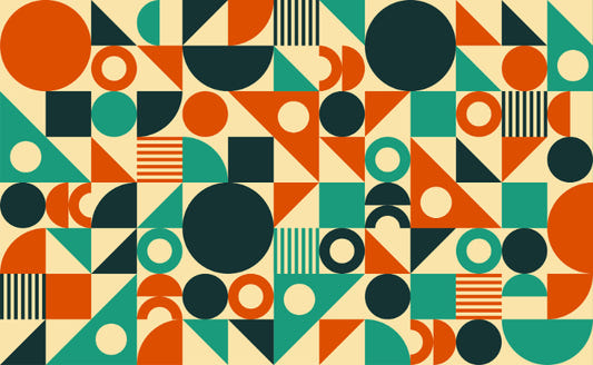 Orange & Green Mid Century Tapeten Wandbilder