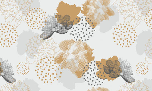 Gold schwarz moderne Blumen -Tapeten Wandbilder