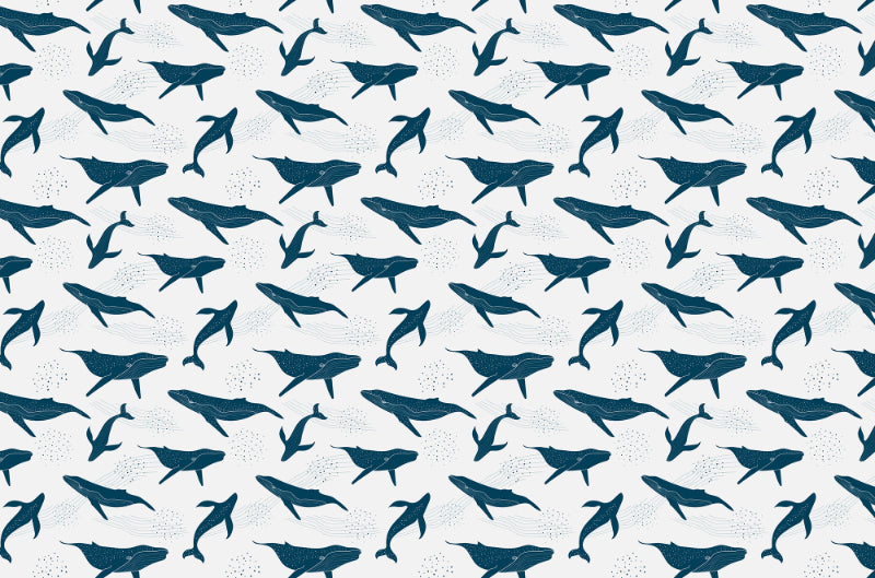 Monochrome blaue Wale Tapete in your room — zoomed