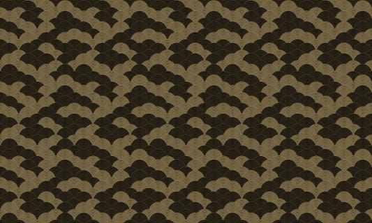 Fond d'écran de motif circulaire d'or et de l'océan noir et noir