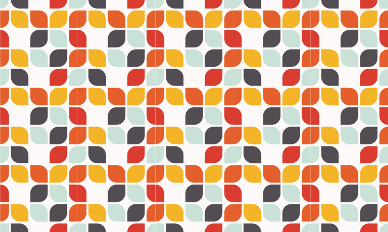 Farverig geometrisk vintage tapet