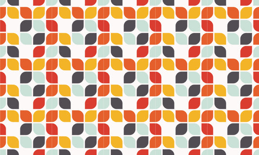 Farverig geometrisk vintage tapet
