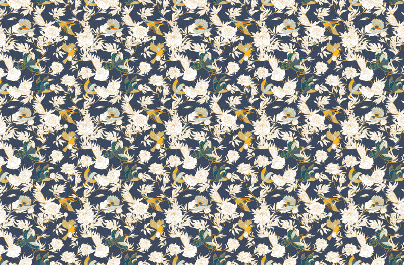 Vögel und Pfingstrose Blumenwallpaper