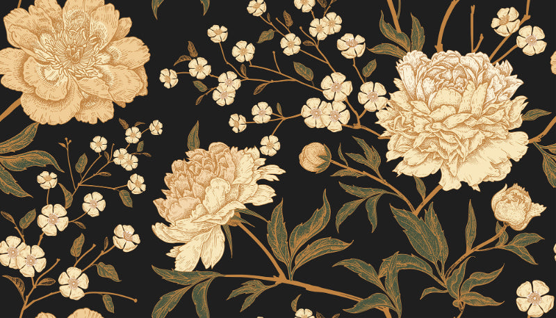 Dunkle Pfingstrosenblumen Wallpaper Wandbilder