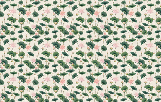 Pink Lotus & Green Flower Plants tapet