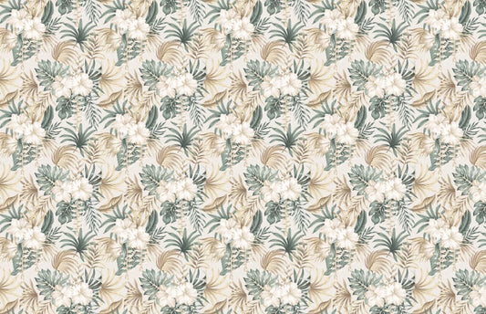 Tropical Floral Foliage Palm Leaves Wallpaper