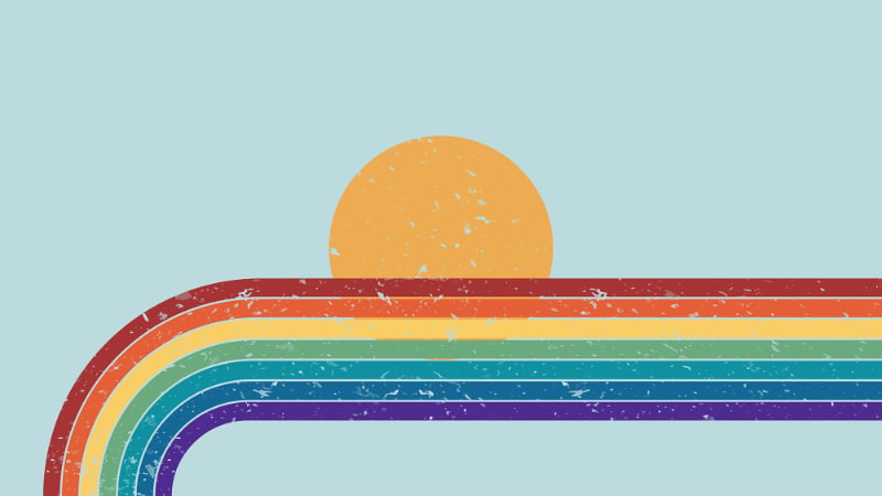 Zeitgenössische farbenfrohe Regenbogen -Tapeten Wandbilder