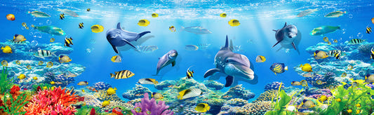 Underwater Sea Dophine Wall Wallpaper Mural
