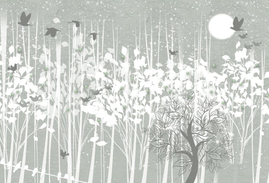 3d Winter Snow Forest Tapete Wandbilder