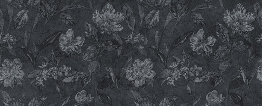 Papier peint à floral noir
