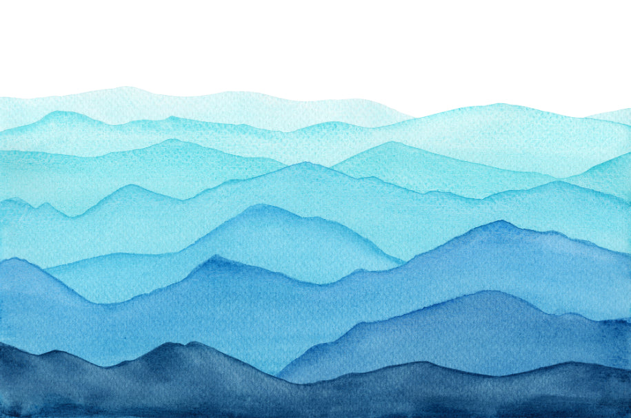 Papinnement peint de papier peint montagnes à aquarelle in your room — zoomed