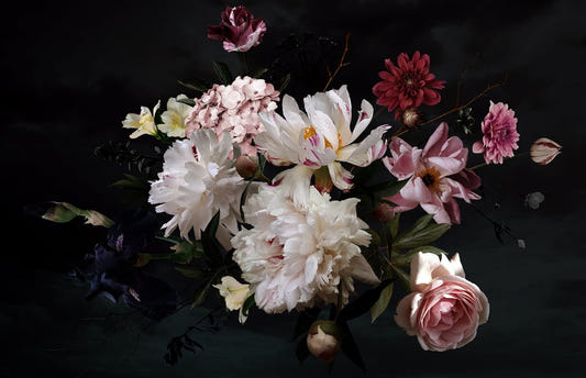 Smukke haveblomster tapet vægmaleri