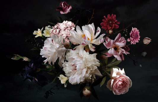 Beau jardin fleurs de papier peint mural