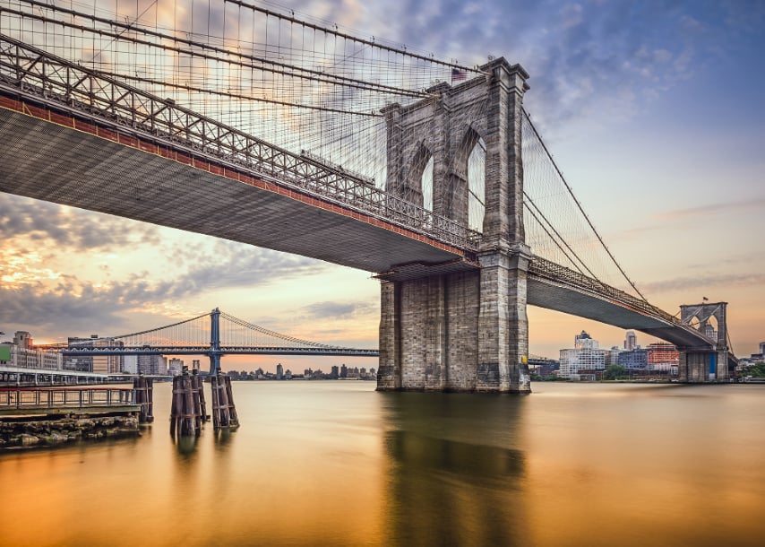 Brooklyn Bridge New York City tapetmalerier in your room — zoomed