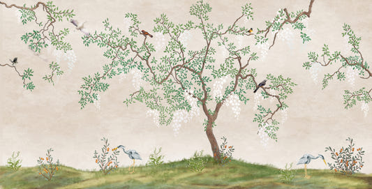 Fond d'écran d'oiseaux de jardin japonais