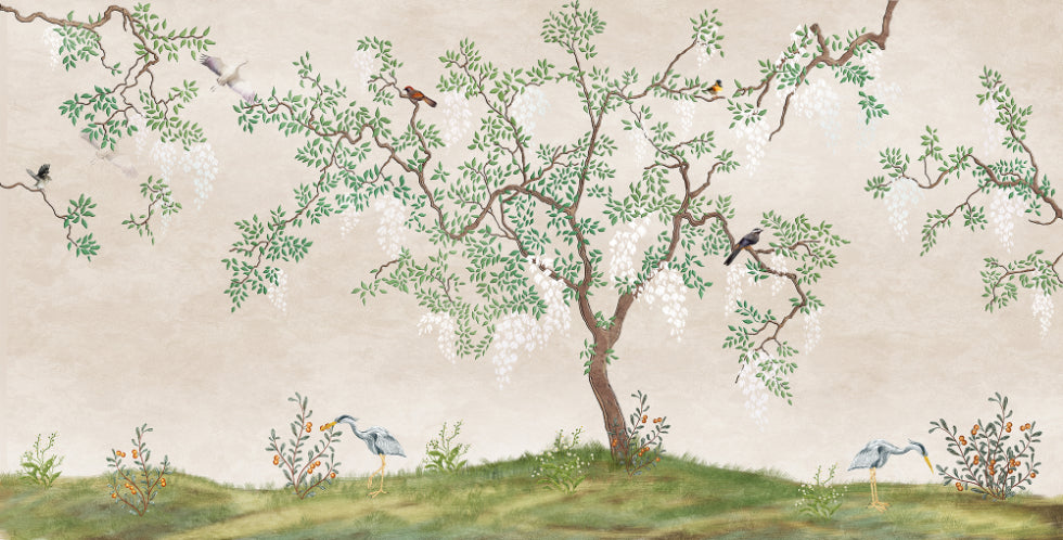 Japanische Gartenvögel Tapeten Wandbilder