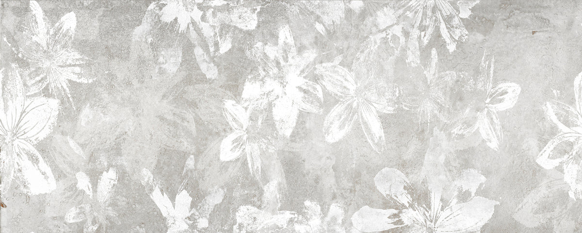 Rustik hvid blomster tapetmalerier in your room — zoomed
